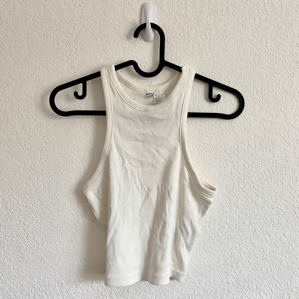 H&M Basic White Cropped Tank